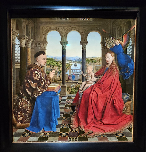 Jan van Eyck, La Vierge Rolin APRES RESTAURATION - Musée du Louvre © Droits réservés